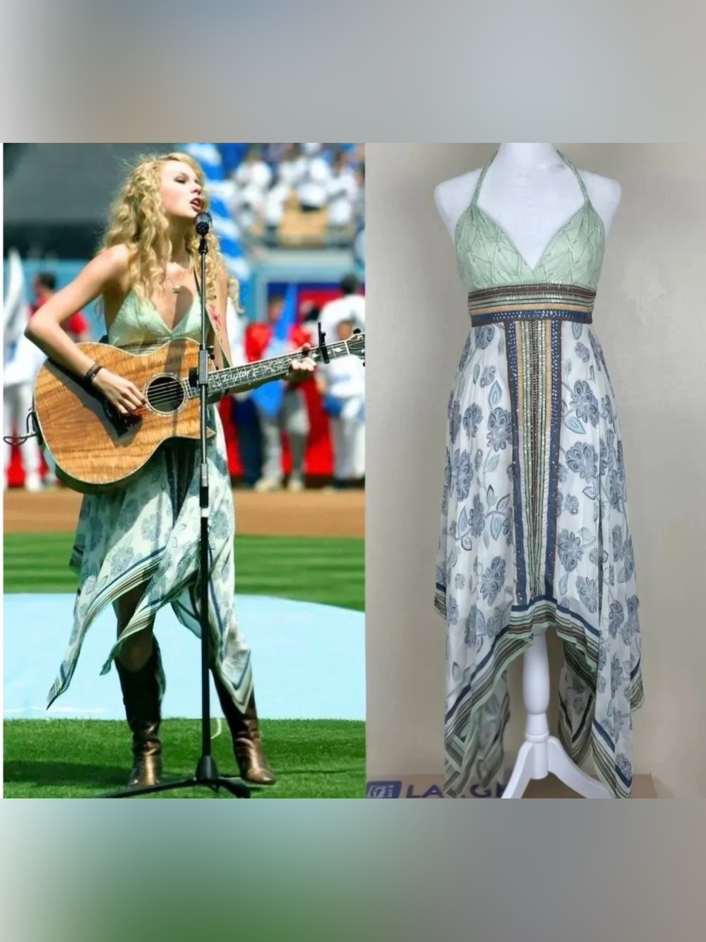 Taylor Swift BCBG Silk Vintage Turq Dress - SIZE 4